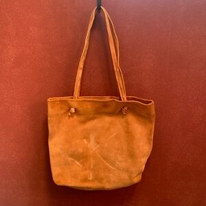 ABLE Abera Orange Suede Tote 15x13x5 10" Strap Drop
